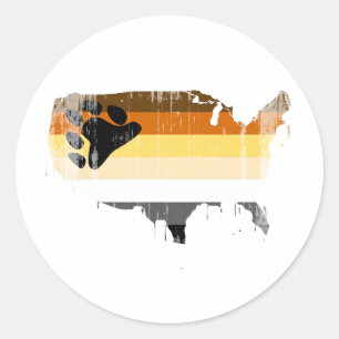 Amerikanischer Bär bekümmert Runder Aufkleber