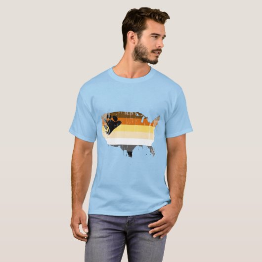 Amerikanischer Bär bekümmert T-Shirt (Vorne ganz)