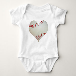 Amerikanischer Baseball in einer Herz-Form Baby Strampler