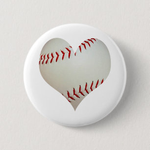 Amerikanischer Baseball in einer Herz-Form Button