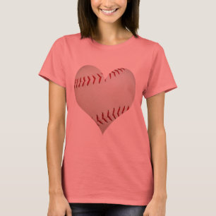 Amerikanischer Baseball in einer Herz-Form T-Shirt