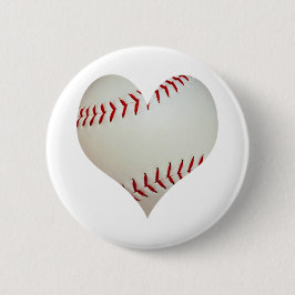 Amerikanischer Baseball in Herzform Button