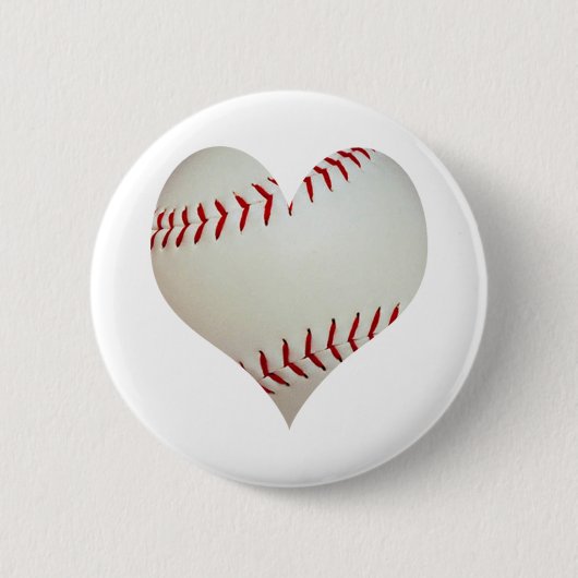 Amerikanischer Baseball in Herzform Button (Vorderseite)