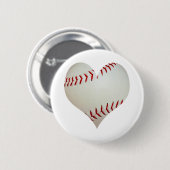Amerikanischer Baseball in Herzform Button (Vorne & Hinten)