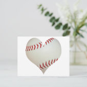Amerikanischer Baseball in Herzform Postkarte (Stehend Vorderseite)