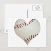 Amerikanischer Baseball in Herzform Postkarte (Vorne/Hinten)
