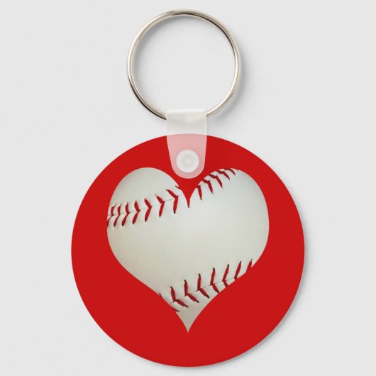 Amerikanischer Baseball in Herzform Schlüsselanhänger (Vorderseite)