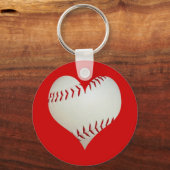 Amerikanischer Baseball in Herzform Schlüsselanhänger (Vorderseite)