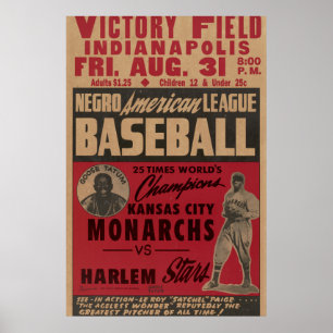 Amerikanischer Baseball-Liga Vintage-Kunstplakat Poster