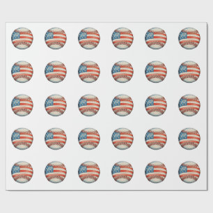Amerikanischer Baseball-US-Flagge 250. Jubiläum Geschenkpapier