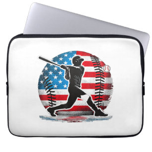 Amerikanischer Baseballspieler-Batter mit den Vere Laptopschutzhülle