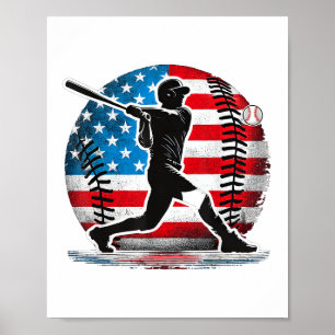 Amerikanischer Baseballspieler Schlagmann mit Vere Poster