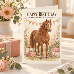 Amerikanischer Bashkir Curly Horse Geburtstag Karte
