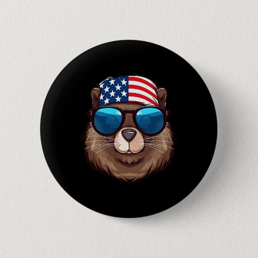 Amerikanischer Biber mit Tag der Unabhängigkeit de Button (Vorderseite)