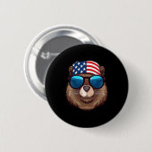 Amerikanischer Biber mit Tag der Unabhängigkeit de Button (Vorne & Hinten)