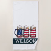 AMERIKANISCHER BierFAMILIENname Strandtuch (Vorderseite)