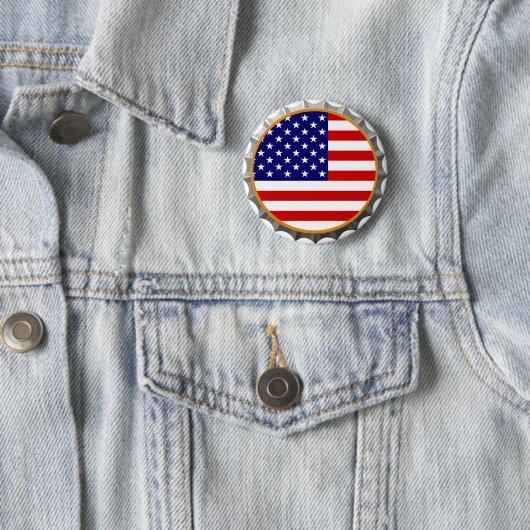 Amerikanischer Bierkappenknopf Button (Beispiel)