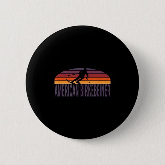 Amerikanischer Birkebeiner-Wanderweg Langlaufloipe Button (Vorderseite)