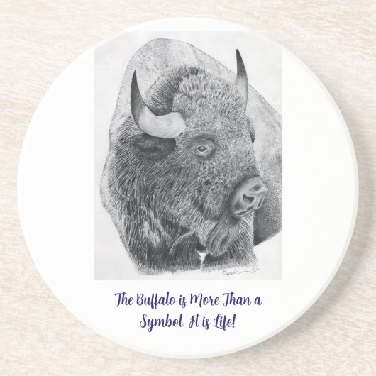 Amerikanischer Bison Getränkeuntersetzer (Vorne)