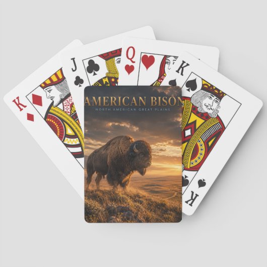 Amerikanischer Bison Great Plains TIERE Spielkarten (Rückseite)