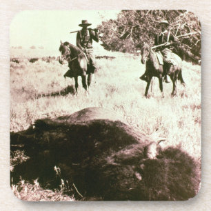 Amerikanischer Bison-Jäger (b/w Foto) Untersetzer