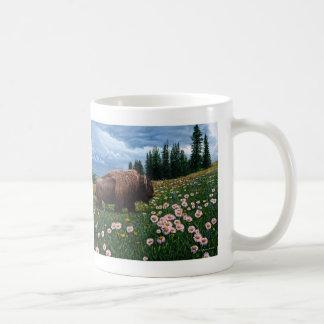 Amerikanischer Bison - "keine Zeit für Blumen " Kaffeetasse