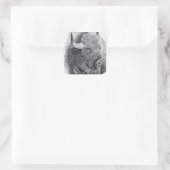 Amerikanischer Bison Quadratischer Aufkleber (Tasche)