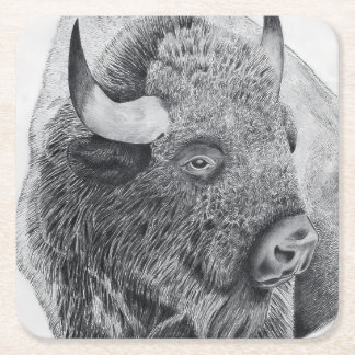 Amerikanischer Bison Rechteckiger Pappuntersetzer