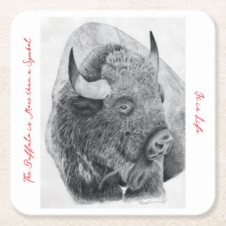 Amerikanischer Bison Rechteckiger Pappuntersetzer