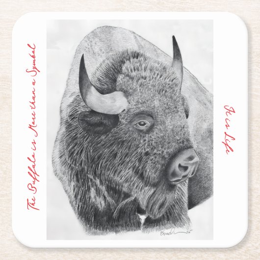 Amerikanischer Bison Rechteckiger Pappuntersetzer (Vorderseite)
