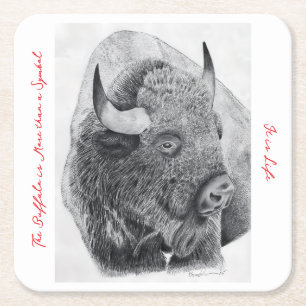 Amerikanischer Bison Rechteckiger Pappuntersetzer