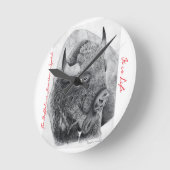 Amerikanischer Bison Runde Wanduhr (Winkel)