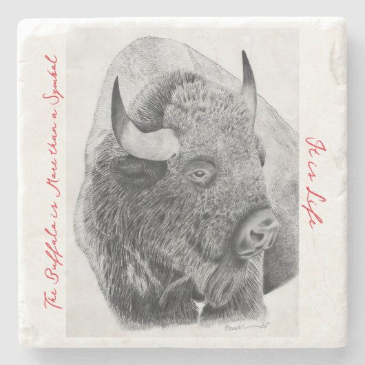 Amerikanischer Bison Steinuntersetzer (Vorderseite)