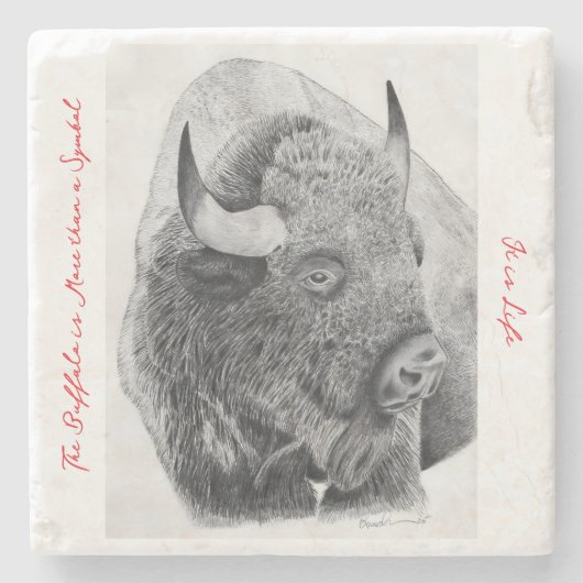 Amerikanischer Bison Steinuntersetzer (Vorderseite)