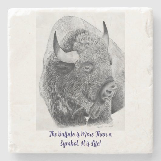 Amerikanischer Bison Steinuntersetzer (Vorderseite)