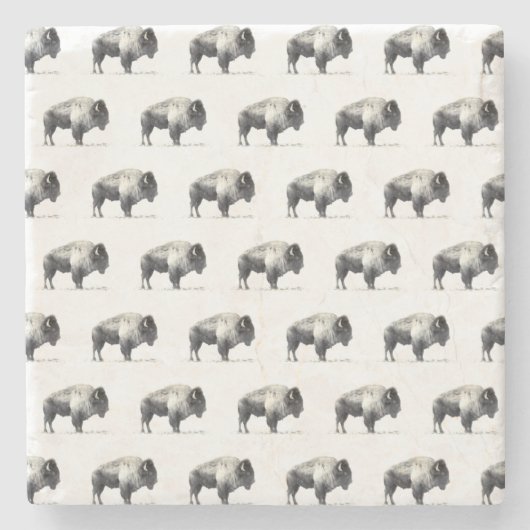 Amerikanischer Bison Steinuntersetzer (Vorderseite)