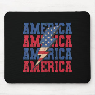 Amerikanischer Blitzschlag Patriotische USA-Flagge Mousepad