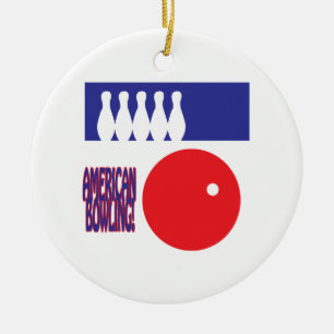 Amerikanischer Bowling Keramikornament