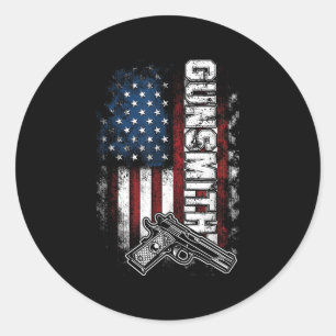 Amerikanischer Büchsenmacher Patriot Grunge USA-Fl Runder Aufkleber