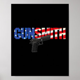 Amerikanischer Büchsenmacher Patriot Usa-Flagge Re Poster