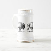 Amerikanischer Büffel-Bison Bierglas (Vorderseite Links)