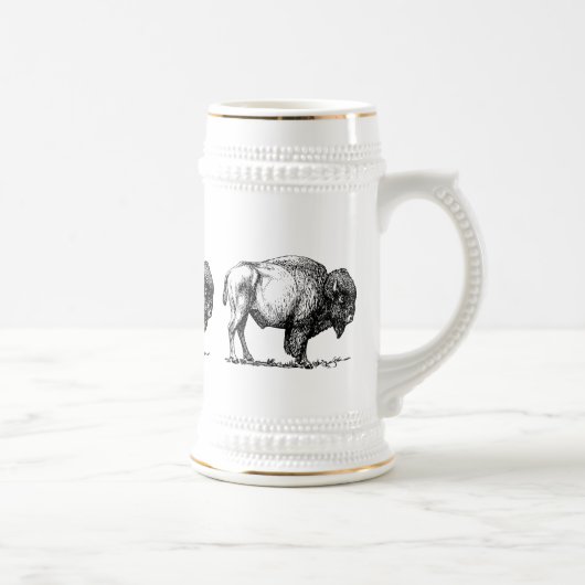 Amerikanischer Büffel-Bison Bierglas (Rechts)