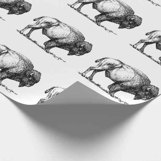 Amerikanischer Büffel-Bison Geschenkpapier (Ecke)