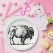 Amerikanischer Büffel-Bison Pappteller (Party)