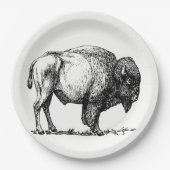 Amerikanischer Büffel-Bison Pappteller (Vorderseite)