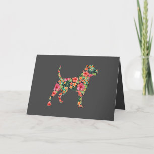 Amerikanischer Bulldog-Blumen-Hund-Silhouette Flor Feiertagskarte