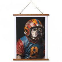 Amerikanischer Bulldogge-Footballspieler-Lederhelm