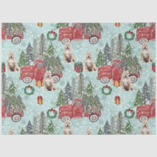 Amerikanischer Bullenhund Red Christmas Truck Fest Seidenpapier