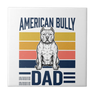 Amerikanischer Bully-Vater Vintage-Hundeliebhaber- Fliese