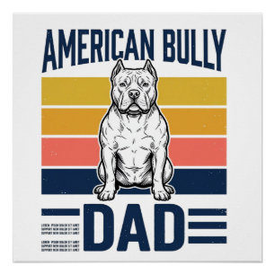 Amerikanischer Bully-Vater Vintage-Hundeliebhaber- Poster